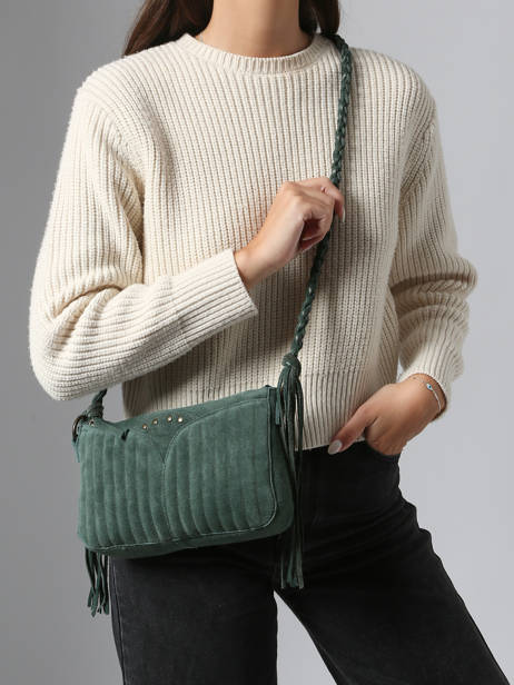 Cross Body Tas Jane Leder Pieces Groen jane 17160059 ander zicht 1